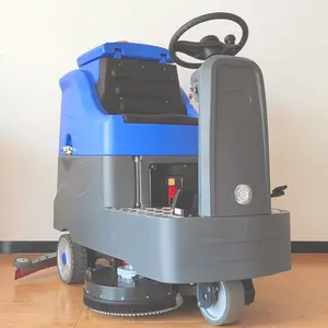 Pil 22in fırça pedi ile zemin yıkayıcı üzerinde endüstriyel sürüş yer silici kurutucu makine temizleme makinesi üzerinde binmek