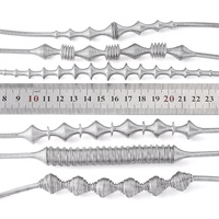 Collier élastique à maillons en acier inoxydable, motif géométrique à rayures métalliques Cyberpunk, tendance, rétractable, ligne creuse