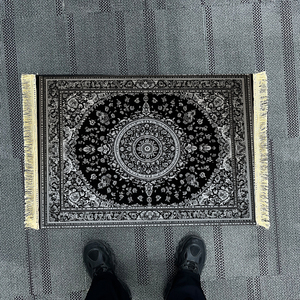 Custom Printed <strong>Dark</strong> <strong>Grey</strong> Anti-slip Bohemian Area <strong>Rug</strong> with Tassels Vintage Persian <strong>Rugs</strong> - Product Image 1