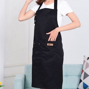 Custom Logo Printed Cotton Canvas <b>Bib</b> Chef Aprons Black Promotion Waterproof Polyester Pockets Kitchen Cooking Aprons - Product Image 6
