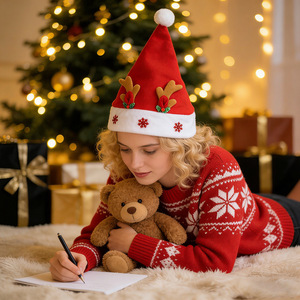 Chapeau <span class=keywords><strong>de</strong></span> Noël Luminaire 2026, Cadeaux <span class=keywords><strong>de</strong></span> Noël, Décorations <span class=keywords><strong>de</strong></span> Fête, Accessoires Photo, Imprimé Flocon <span class=keywords><strong>de</strong></span> Neige Multicolore Style Dessin Animé - Product Image 3