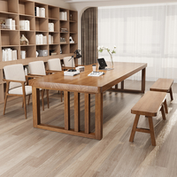 Bureau d'écriture de style américain très vendu, grand bureau en bois massif pour la maison, bureau d'étudiant avec une grande surface de travail pour le salon