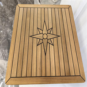 ท็อปโต๊ะไม้สักทรงสี่เหลี่ยมจัตุรัสขนาด 800*800 มม. ลายดาว มุมโค้งมน สำหรับเรือยอชท์และอุปกรณ์เสริมรถบ้าน ขายดีที่สุด - Product Image 3