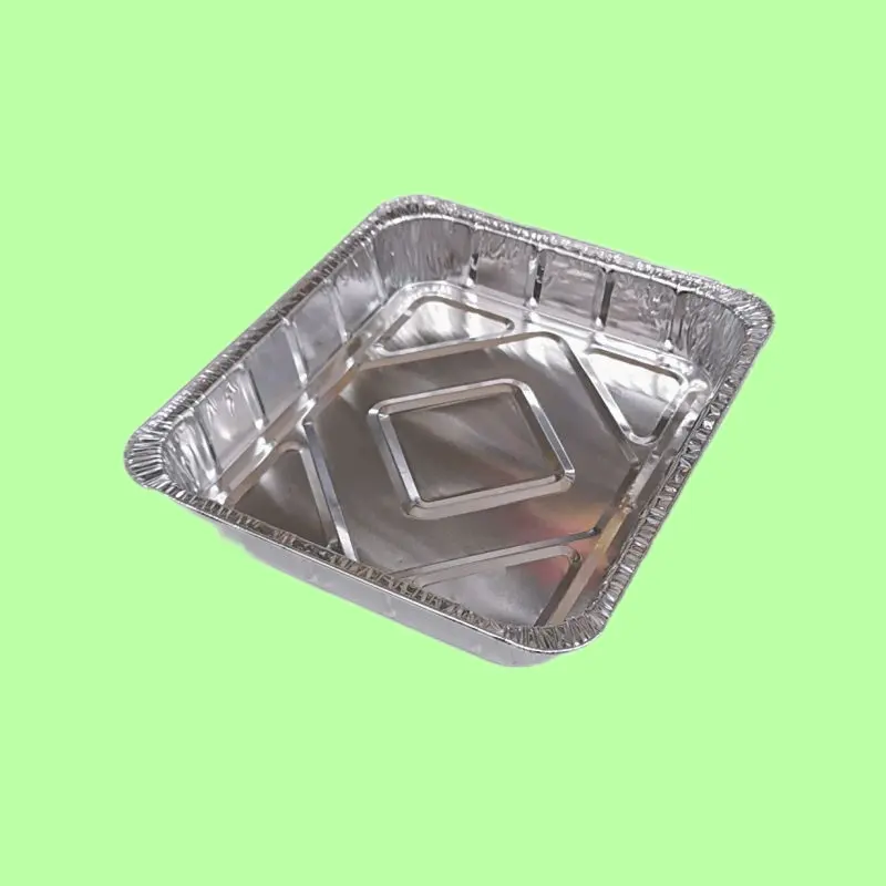 알루미늄 호일 포장 테이크 아웃 샐러드 상자 도시락 뚜껑이있는 휴대용 주석 호일 다이닝 박스 원래 공장