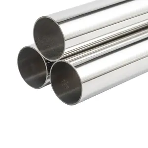 หุ้นขนาดใหญ่ ASTM 200 300 400 Series ตกแต่งท่อกลม Inox SUS 201 304L 316 316L 304 ท่อสแตนเลส