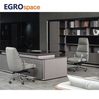 EGROspace Chaise de bureau de direction ergonomique de luxe en cuir pivotante pour réunions, mobilier moderne en gros pour usine