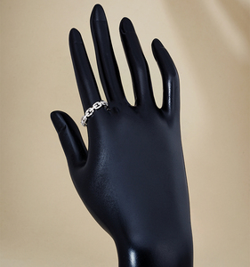 Popular Fashion 925 Sterling <strong>Silver</strong> <strong>Eternity</strong> <strong>Rings</strong> Gold Plated Zircon Inlaid Cross Chain Shape Stackable <strong>Rings</strong> Unisex - Product Image 4