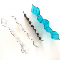 Feuille de polycarbonate ondulée légère à haute résistance aux chocs, feuille de toiture ondulée transparente