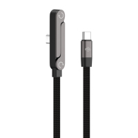 Câble tressé en nylon 240W 5A avec support de téléphone, boîte couleur, transfert de données, chargeur rapide pour ordinateur portable, multi-angles pour iPhone 17 et joueurs