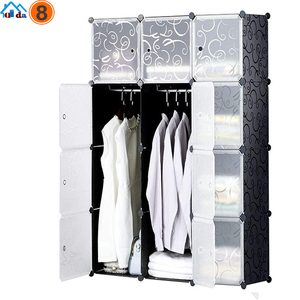 Organizador de almacenamiento de 6 cubos Gabinete de plástico Ensamblar Cubo modular Armario de plástico - Product Image 1