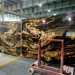 Tmz ODM/ODM đá granit kỳ lạ trong kho tấm đá granit đen vũ trụ với tĩnh mạch vàng cho dự án thương mại - Product Image 1