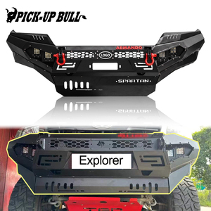 Parachoques Delantero <span class=keywords><strong>Armando</strong></span> Hilux Vigo 2005-2015 Todoterreno 4x4 de Acero con Barra Protectora, Soporte para Cabrestante y Placa Protectora, con Recubrimiento en Polvo Duradero - Product Image 1