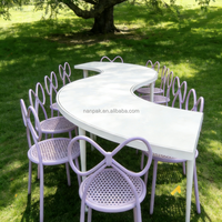 Table ronde carrée pour enfants 2 en 1 magique en bois blanc pour l'intérieur/l'extérieur, en forme de S, pour les fêtes, les événements, la salle de jeux, la location