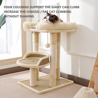 Arbre à chat d'intérieur multi-niveaux avec lit en peluche, perchoir tressé et poteaux à gratter en sisal, mobilier d'escalade pour chat OEM/ODM