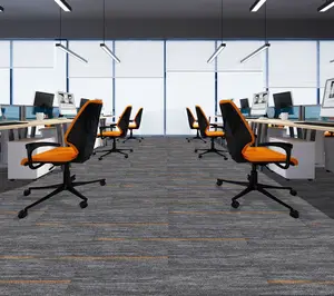 사무실 카펫 타일 50*50 회의 및 회의실을위한 모듈 형 카펫 루프 파일 플랫 직조 후크 기술 피크닉 운동