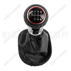 Palanca de Cambios de Cuero para Volkswagen Golf 4 Gti Caddy, 6 Velocidades, Línea Negra, Ergonómica - Product Image 1