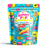 Op maat gemaakte milieuvriendelijke recyclebare flexo bedrukte ziplock craft voedselverpakking voor gedroogd fruit en snacks, staande pouch met aangepaste kleurenprint