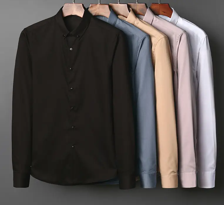 Camisa masculina poplin bespoke, cor sólida, vestido, camisas