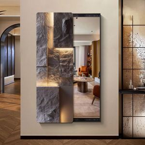 <span class=keywords><strong>Specchio</strong></span> a Figura Intera Moderno di Lusso per Ingresso <span class=keywords><strong>e</strong></span> Corridoio, <span class=keywords><strong>con</strong></span> Sistema Push-Pull Nascosto <span class=keywords><strong>e</strong></span> Decorazione Murale in Cristallo <span class=keywords><strong>e</strong></span> Porcellana - Product Image 5
