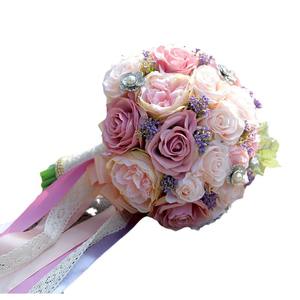 Bouquet de mariée romantique de haute qualité, fleurs respirantes, bouquets de mariage, avec une broche pour décorations de mariage - Product Image 5