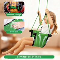 Siège de balançoire suspendu pour enfants Ropecube, cadre en alliage, tissu Oxford, cordes en polyester réglables, ceinture de sécurité pour garderie et maison