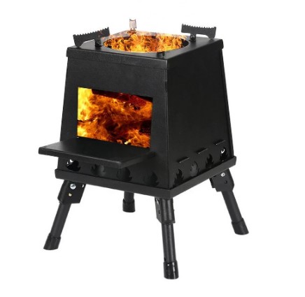 Foldable Camping Fire Pit Bonfire Stove Bonfire Activity Black Garden Wood Stove Heating Furnace Portable Outdoor Stove