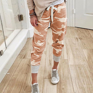Nuovi <span class=keywords><strong>Pantaloni</strong></span> Casual da <span class=keywords><strong>Donna</strong></span> Stile Europeo e Americano, Traspiranti, Lunghezza <span class=keywords><strong>alla</strong></span> <span class=keywords><strong>Caviglia</strong></span>, Vestibilità Ampia, Stampa Mimetica Tie-Dye con Lacci - Product Image 4