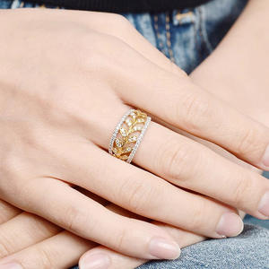 T0639 Anello da Donna in Oro Massiccio 18K con Diamante Taglio Brillante Rotondo Colore G Naturale Classico Anello Nuziale - Product Image 3