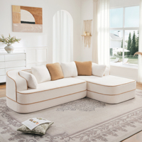 Maßgefertigtes Stoffsofa ohne Montage, 32D Knochenloses Sofa, Kontrastfarben-Design, Flauschige Bequeme Couch mit L-förmiger Chaiselongue, für Wohnzimmer