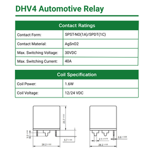 DHV4-1AP-DC12V v4 cqc ट्यूव रोह 40a त्वरित कनेक्ट pcb ऑटोमोटिव रिले होम उपकरण बिजली प्रणाली ऑटो इलेक्ट्रॉनिक्स - Product Image 2