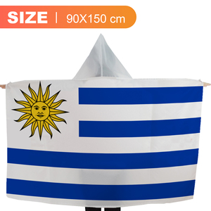 Capa con Capucha con la Bandera de Uruguay 3x5 pies, Bandera del Sol de Mayo para la Declaración de Independencia y Aficionados al Fútbol - Product Image 3