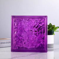 Brique de verre colorée, brique de cristal, cloison de séparation de salle de bains solide carrée transparente, brique à motifs de glace double face