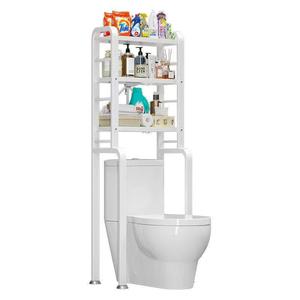 Soportes de Almacenamiento Plegables de Metal de Dos Niveles para Lavadora y Inodoro, Diseño Moderno y Simple, Soporte de Baño para Montar en el Suelo - Product Image 4