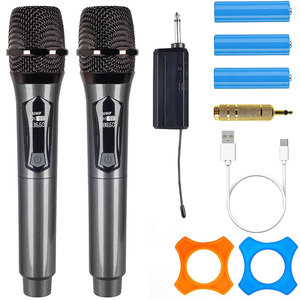 Micrófono de Karaoke <span class=keywords><strong>Profesional</strong></span> Inalámbrico VHF UHF, Micrófono de Condensador Inalámbrico de Mano para Cantar en la Iglesia - Product Image 1