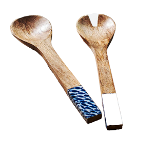 ชุดช้อนส้อมสลัดไม้สไตล์แอฟริกัน ดีไซน์ล่าสุด ทำด้วยมือ เป็นมิตรกับสิ่งแวดล้อม จาก Bay - Product Image 6