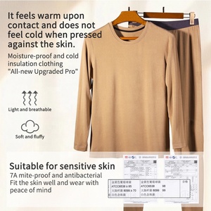 Set di Intimo Termico Invernale da <span class=keywords><strong>Uomo</strong></span> in Seta di Gelso e <span class=keywords><strong>Lana</strong></span>, Taglie Grandi L-3XL, Morbido e Caldo, Fornitore Aiermei - Product Image 6