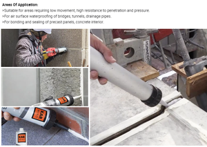 Mastic <span class=keywords><strong>PU</strong></span> à prise rapide 300ml Monocomposant en pochette Noir Blanc pour Joints de Béton et Granulés de Caoutchouc Construction - Product Image 3