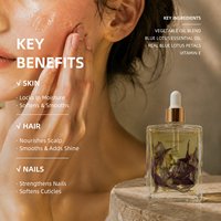 Huile de fleur de lotus bleue 100 % pure et naturelle extraite au CO2 en gros pour les soins de la peau, nourrissante pour le visage et le corps, massage 100 ml