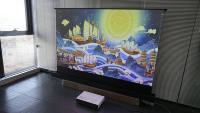 Écran de projection motorisé automatique HEYU 120 pouces UST ALR enroulable en cristal PET pour projecteur laser