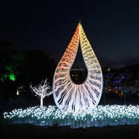 Senzhao, adornos decorativos creativos para exteriores, LED de arte escultura de luz, artesanías de Metal