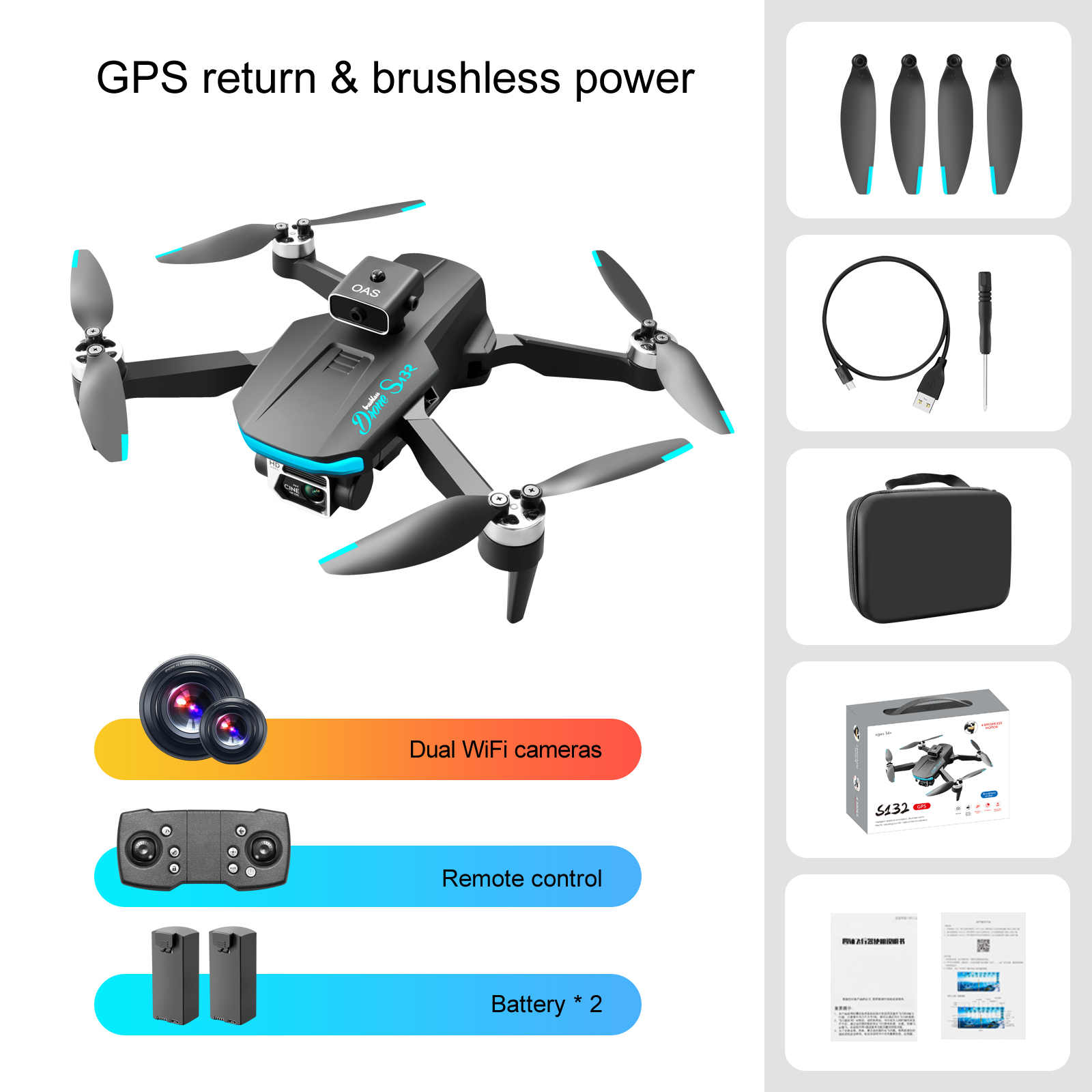 Principiantes Drone Plegable Con Función De Evitación De Obstáculos GPS Principiantes Drone Plegable Con Función De Evitación De Obstáculos GPS