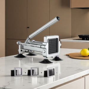 Cortador manual <span class=keywords><strong>de</strong></span> papas fritas <span class=keywords><strong>de</strong></span> acero inoxidable con cuchilla, máquina cortadora <span class=keywords><strong>de</strong></span> papas para papas fritas - Product Image 1