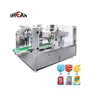 Automatic Spout Pouch Paste Water Milk Juice Beverage Oil Liquid Rotary Bag Filling Packing Machine