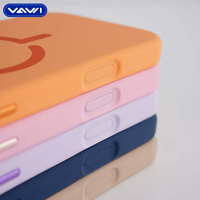 Casing Ponsel Silikon Cair Magnetik Kustom VAWI S010 untuk iPhone Seri 11~17 dengan Cincin Magnetik yang Dapat Diganti