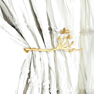 Gold Mushroom Branch Metal Curtain <b>Tie</b> <b>Backs</b> Holdbacks Bohemian Style Decorative Window Accessories Handmade <b>Tie</b> <b>Backs</b> - Product Image 1