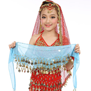 Cinturón de danza del vientre para niños, cinturón de Triple rendimiento para la cintura, danza India - Product Image 4