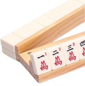 Soporte y Empujador Plegable 2 en 1 para Fichas de Mahjong de Madera Maciza de 17 Pulgadas, Artesanía de Madera para el Hogar y Viajes, Cajas de Madera y Letreros de Pared - Product Image 1
