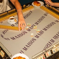 Tuiles de Mahjong Tablevibe à base d'ivoire, motif dessiné à la main sur le thème des monuments de Paris