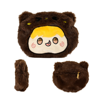 Mignon doux Mini chat dessin animé stockage personnalisé portefeuille en peluche porte-monnaie sac à fermeture éclair peluche porte-monnaie tissu personnalisé