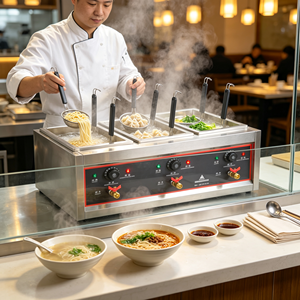 เครื่องทำบะหมี่ไฟฟ้าแบบตั้งโต๊ะ 6 ช่อง 6 กิโลวัตต์ 220 โวลต์ เครื่องทำพาสต้าเชิงพาณิชย์ ร้านอาหาร ร้านขายขนม ครัวจัดเลี้ยง - Product Image 5